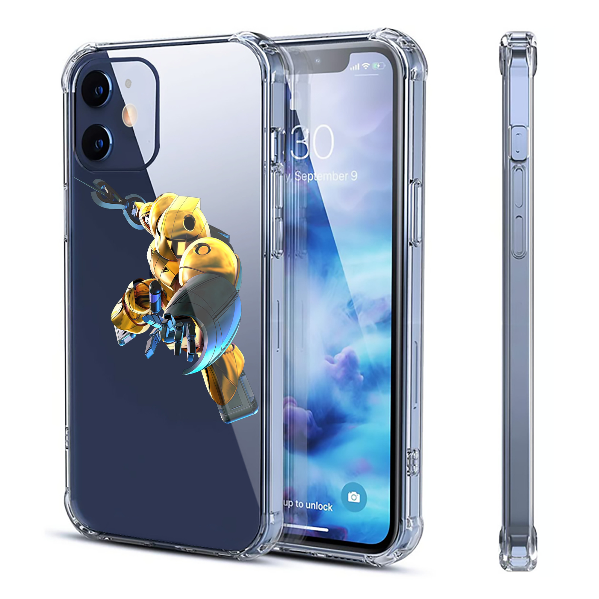 （画像用） 機動戦士ガンダム Mobile Suit Gundam 【iPhone 12シリーズ対応】透明スマホケース（クリアソフトケース）